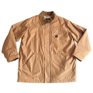 Walls Workwear Men's 2XL Sherpa Lined Canvas Chore Jacket Brown